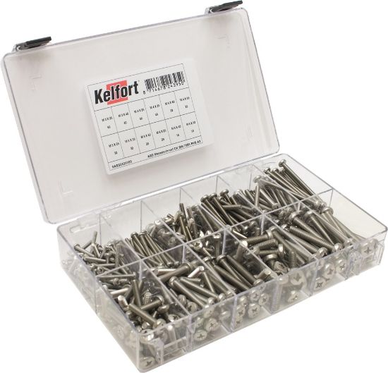 Afbeeldingen van KELFORT Assortimentdoos nr.38 metaalschroeven DIN7985 RVSA2