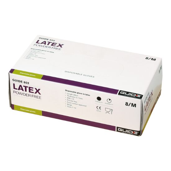Afbeeldingen van GUIDE Wegwerphandschoen poedervrij latex 602