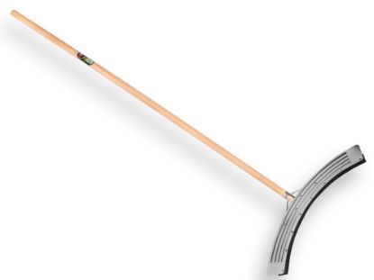 Afbeeldingen van Mestschuiver gebogen 75CM verzinkt met TAUARI steel 160X3,2CM