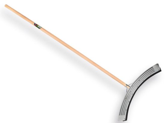 Afbeeldingen van Mestschuiver gebogen 75CM verzinkt met TAUARI steel 160X3,2CM