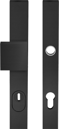 Afbeeldingen van OXLOC Veiligheidsbeslag deurduwer + kerntrekbeveiliging + profielcilinder zwart recht PC92