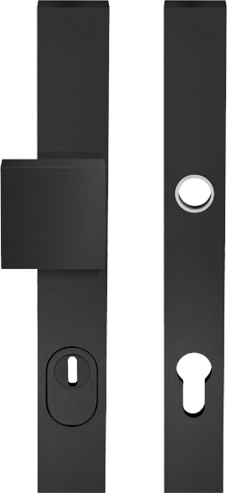 Afbeeldingen van OXLOC Veiligheidsbeslag deurduwer + kerntrekbeveiliging + profielcilinder zwart recht PC92