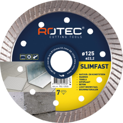 Afbeeldingen van ROTEC Diamantzaagblad SLIMFAST 115X1,2X22,2MM