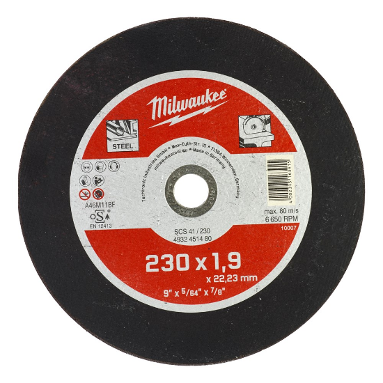 Afbeeldingen van MILWAUKEE Doorslijpschijf metaal dun Contractor SCS41 230X1,9MM