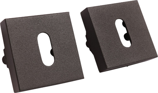 Afbeeldingen van OXLOC Rozet sleutelgat RVS zwart vierkant kunststof onderrozet 50X11MM