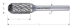 Afbeeldingen van ROTEC Stiftfrees HM model CZ7 STEEL-vertand 9,6X19X64X6MM 