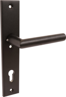 Afbeeldingen van OXLOC Veiligheidslangschild deurduwer + kerntrekbeveiliging recht zwart PC92 38-42MM