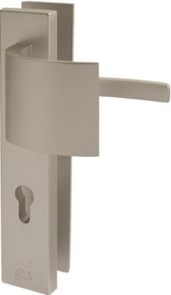 Afbeeldingen van OXLOC Veiligheidslangschild deurduwer + profielcilinder recht aluminium PC92