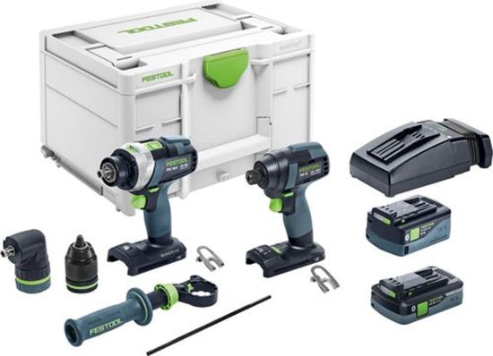 Afbeeldingen van FESTOOL Accu combiset TID18 5,0/4,0-Set TPC18 18V 4,0/5,0Ah inclusief accupack 4,0Ah en snellader