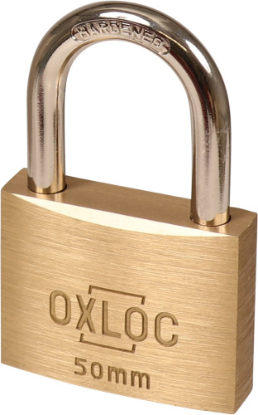 Afbeeldingen van OXLOC Cilinderhangslot EV messing laag 50MM KA5005