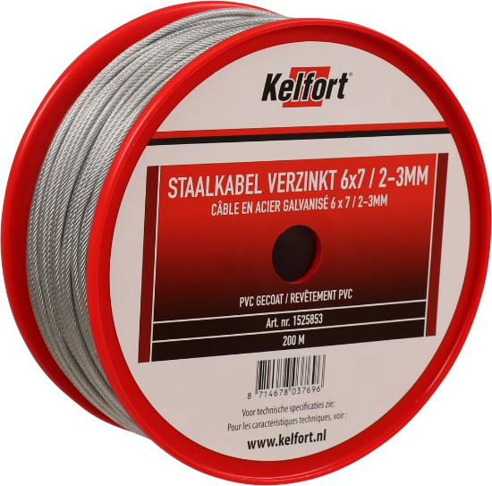 Afbeeldingen van KELFORT Staalkabel EV 6X7 gecoat 2-3MM 200M