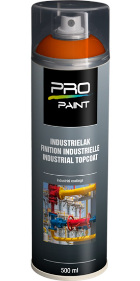 Afbeeldingen van PRO-PAINT Industrie lak / deklaag dieporanje RAL2011 HG 500ML
