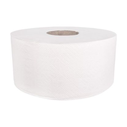 Afbeeldingen van Toiletpapier mini jumborol 2-laags cellulose wit Ø19CM 180M