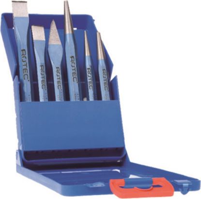 Afbeeldingen van ROTEC Koudbeitelset 218 6-delig in kunststof cassette