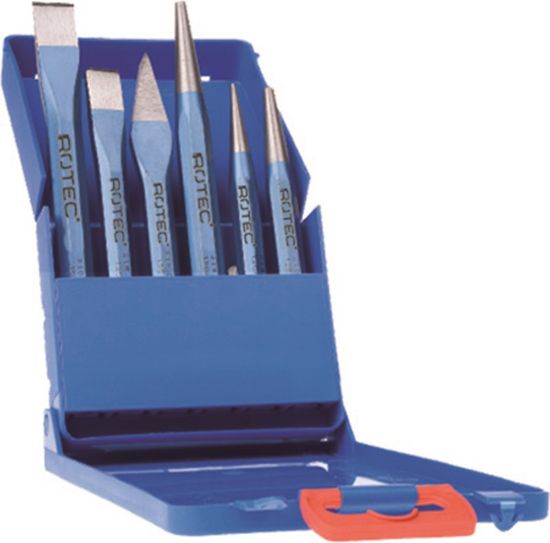 Afbeeldingen van ROTEC Koudbeitelset 218 6-delig in kunststof cassette