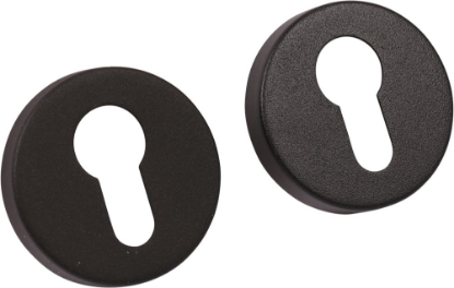 Afbeeldingen van OXLOC Rozet profielcilinder RVS zwart rond kunststof onderrozet 52X11MM