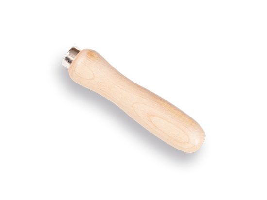 Afbeeldingen van Vijlheft beukenhout met ring en gat 10CM