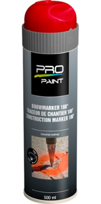 Afbeeldingen van PRO-PAINT Bouwmarker 180° fluor rood 500ML