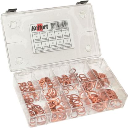 Afbeeldingen van KELFORT Assortimentdoos nr.2 afdichtringen roodkoper DIN7603A EV