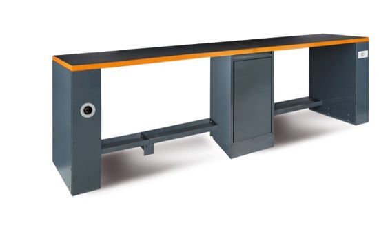 Afbeeldingen van BETA Werkbank dubbel C55PRO-BG/D4 centrale poot grijs 4M