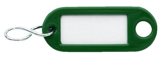 Afbeeldingen van DX Sleutellabel met ophangoog & S-haak kunststof groen