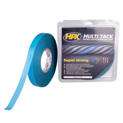 Afbeeldingen van HPX Dubbelzijdige Multi-tack tape semi-transparant 19MM 25M