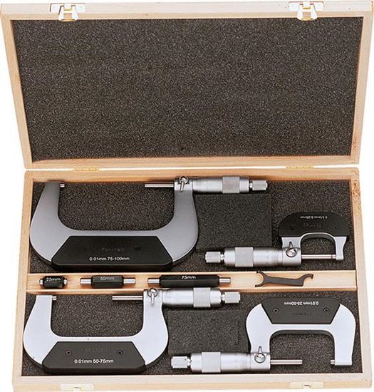 Afbeeldingen van FORUM Buitenschroefmatenset HM mat verchroomd 0-100MM 4x