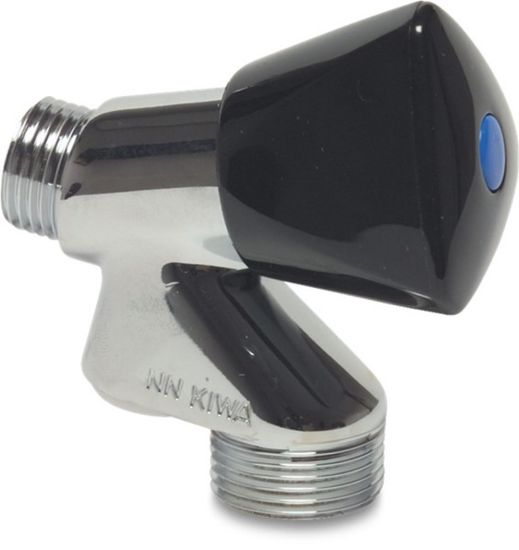 Afbeeldingen van Beluchterkraan type DA messing verchroomd ½"X¾" buitendraad 10bar KIWA