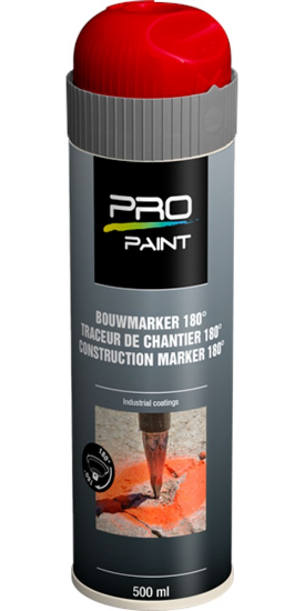 Afbeeldingen van PRO-PAINT Bouwmarker 180° rood 500ML