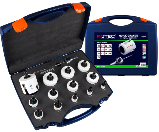 Afbeeldingen van ROTEC Gatzagenset Q-C 528 Allround SDS-Plus 16-delig 19-76MM