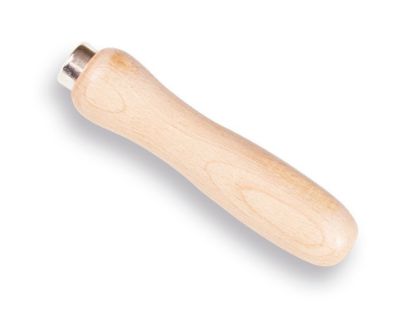 Afbeeldingen van Vijlheft beukenhout met ring en gat 16CM