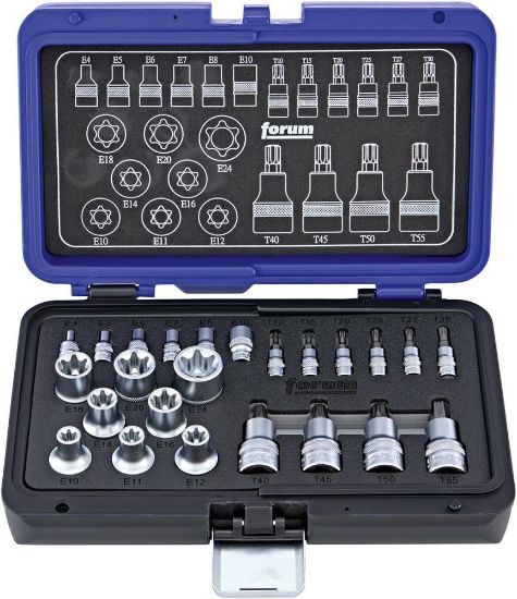 Afbeeldingen van FORUM Inzetstukkenset ¼"+½" TORX 24x