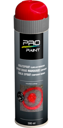 Afbeeldingen van PRO-PAINT Krijtspray (tijdelijke markering) rood 500ML