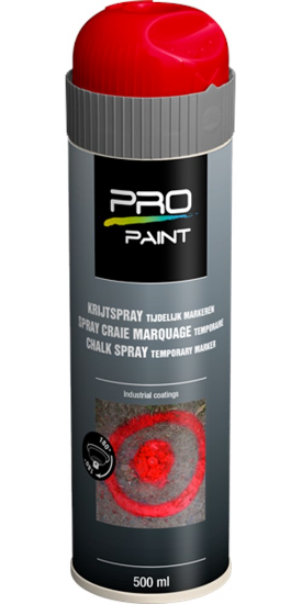Afbeeldingen van PRO-PAINT Krijtspray (tijdelijke markering) rood 500ML