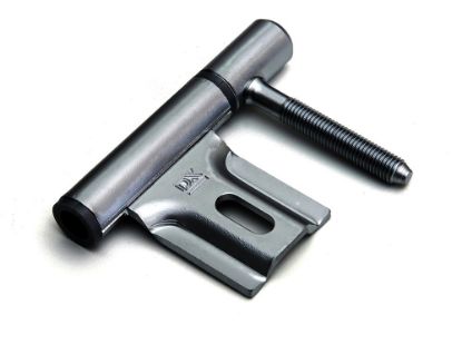 Afbeeldingen van DX Inboorpaumelle staal satijn verchroomd 14MM ring NY grijs t.b.v. houten deuren & metalen montagekozijnen