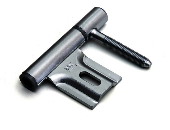 Afbeeldingen van DX Inboorpaumelle staal satijn verchroomd 14MM ring NY grijs t.b.v. houten deuren & metalen montagekozijnen