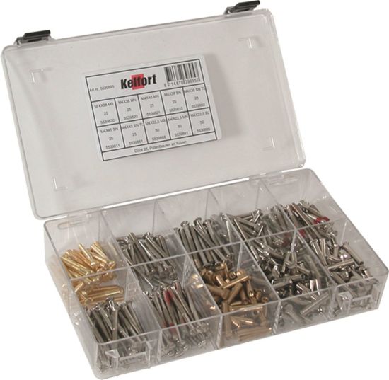 Afbeeldingen van KELFORT Assortimentdoos nr.25 patentbouten M4X38 + hulzen M4X22,5