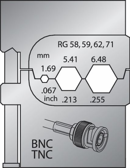 Afbeeldingen van GEDORE Krimpbek t.b.v. coax-connectoren RG 58/59/62/71