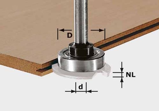 Afbeeldingen van FESTOOL Freesspindel schacht 8MM 1,5-5MM KL 28MM