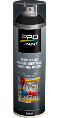 Afbeeldingen van PRO-PAINT Industrie lak / deklaag diepzwart RAL9005 MAT 500ML
