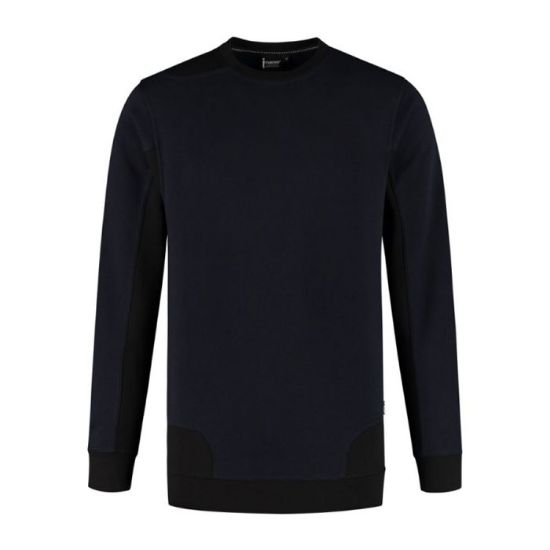 Afbeeldingen van IMAGE Fleecetrui bicolour Crew Neck Semi SlimFit Spade 14011 donker navy/zwart XS