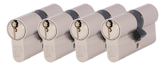 Afbeeldingen van OXLOC Profielcilinder dubbel O7 vernikkeld 30/30MM P4 SKG**