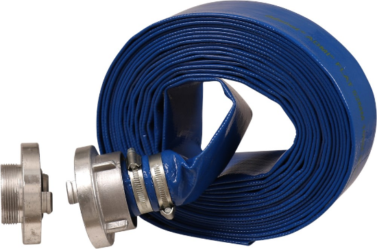 Afbeeldingen van KELFORT Slangenset 2" brandweerslang 10M + 2" storz koppeling met schroefdraad + 2" storz koppeling met tule en slangklem