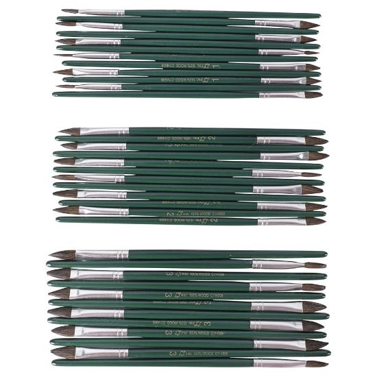 Afbeeldingen van COPENHAGEN PRO Autolakpenselenset pony haar FSC groen gelakte houten steel gr. 1-2-3 36x