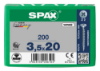 Afbeeldingen van SPAX Spaanplaatschroef verzonkenkop WIROX voldraad PZ2 3,5X20MM