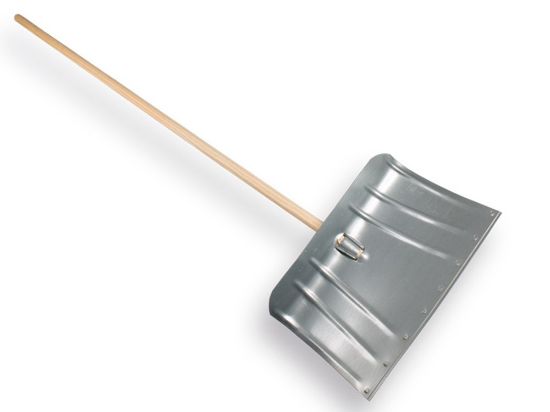 Afbeeldingen van Sneeuwschuiver metaal gebogen 45X30CM met steel 140X2,8CM