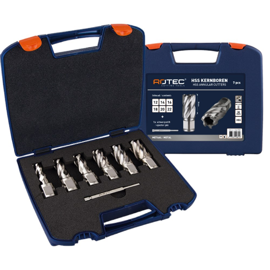 Afbeeldingen van ROTEC Kernborenset HSS SILVER 536W WLD 19 7-delig 12-22MM