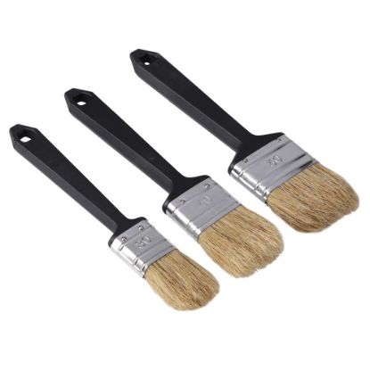 Afbeeldingen van COPENHAGEN PRO Platte kwastenset wegwerp wit Chinees varkenshaar met kunststof steel 30-40-50 3x