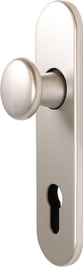 Afbeeldingen van OXLOC Knopschild knop + profielcilinder Parijs aluminium PC72