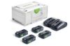 Afbeeldingen van FESTOOL Energie-set SYS 18V 4x4,0/TCL6DUO 18V Li-ion 4x accu 4,0Ah en oplader in systainer